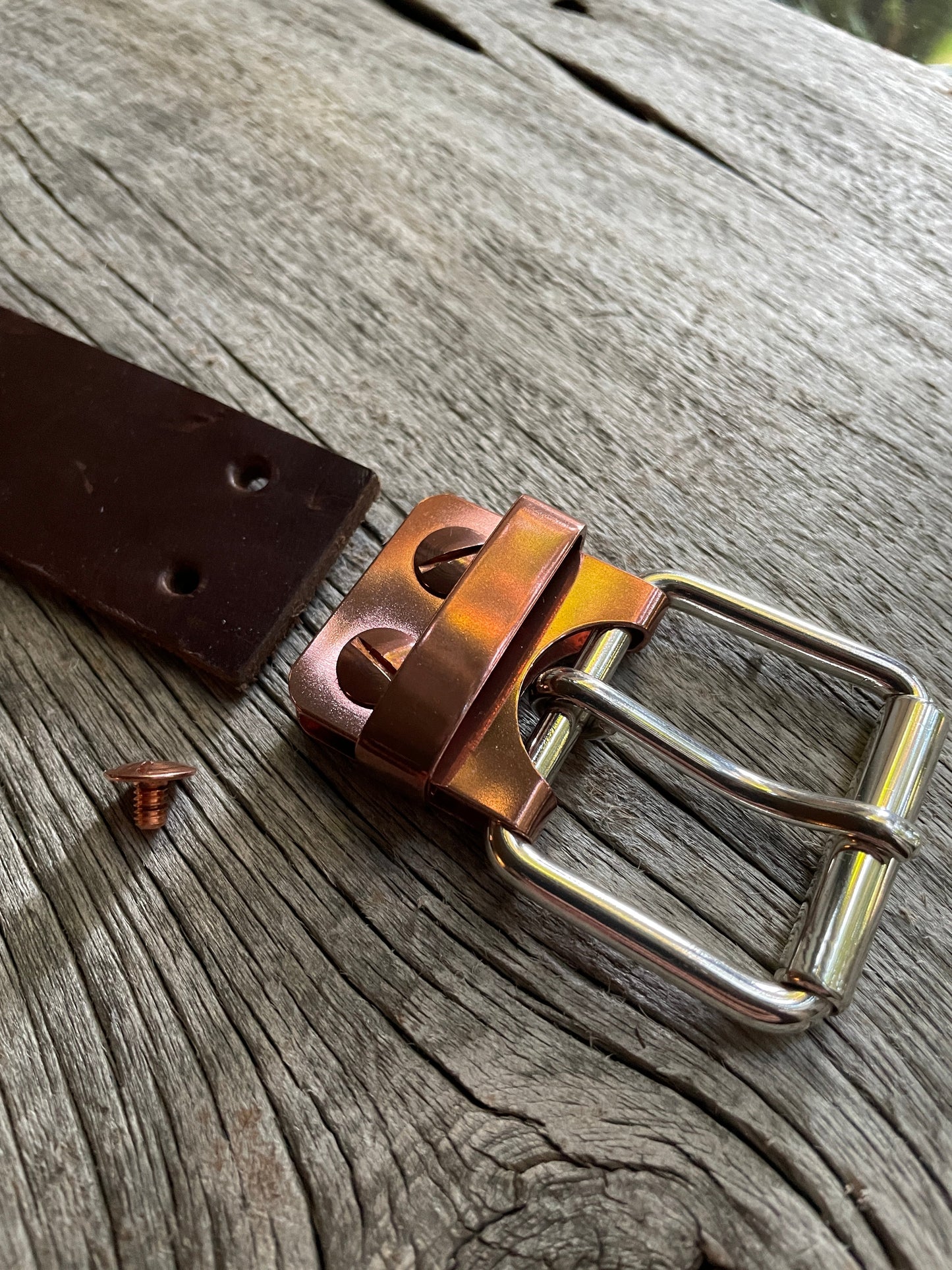(SB-02) Silver Buckle with Silver Belt Plate and Silver Keeper - Custom SportFlex Waterproof Belt