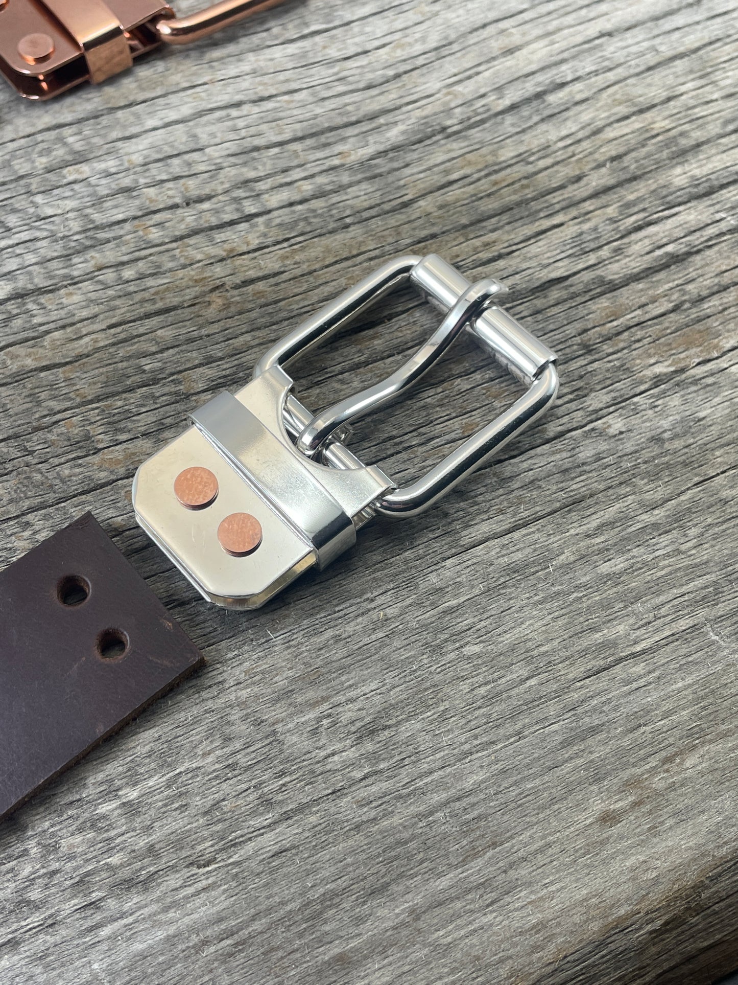 Big and Tall Belt - 1.5" Solid Sterling Silver Belt-Plate Buckle on Custom Leather Strap (SB-01)1.5