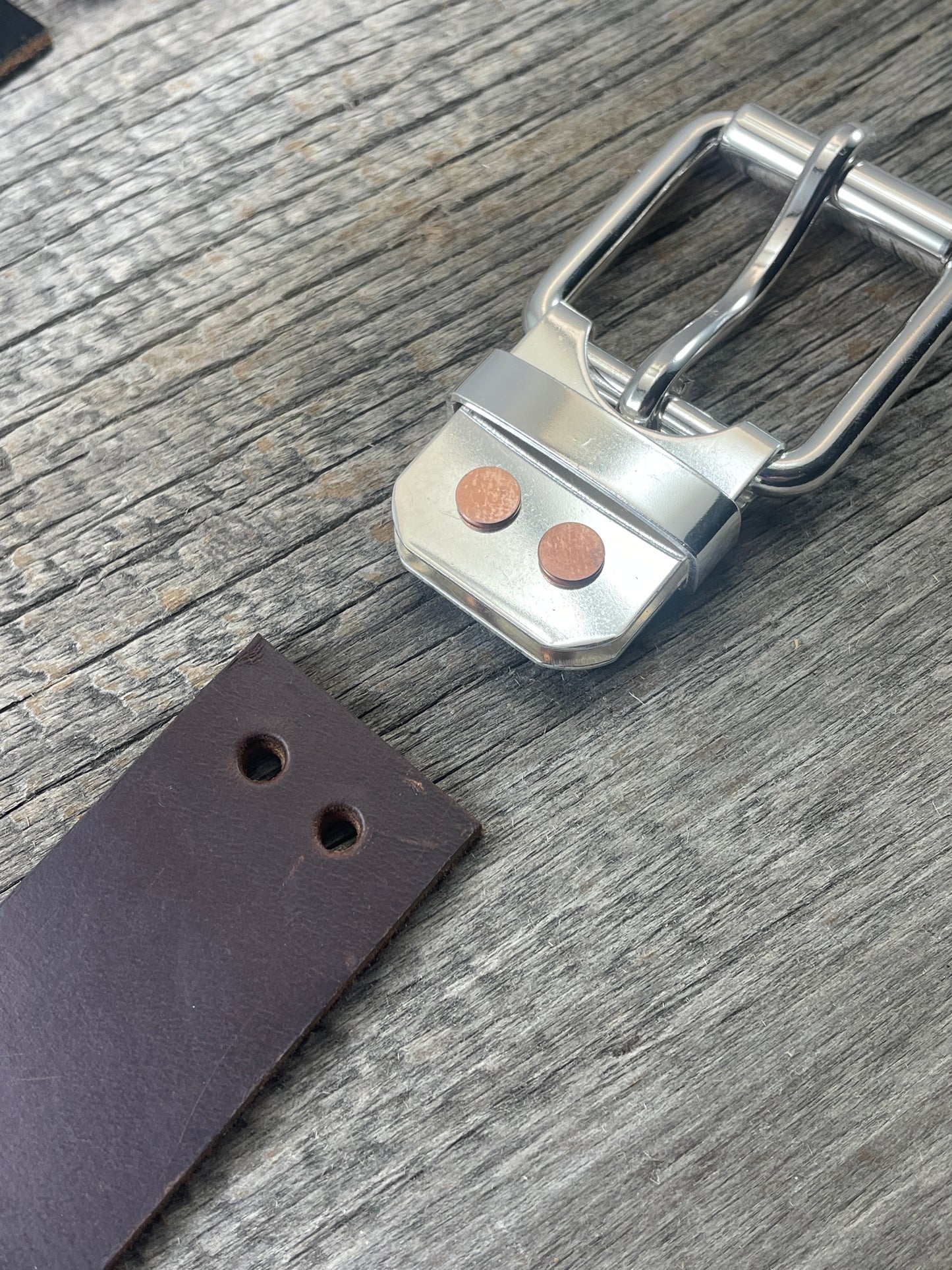 Big and Tall Belt - 1.5" Solid Sterling Silver Belt-Plate Buckle on Custom Leather Strap (SB-01)1.5