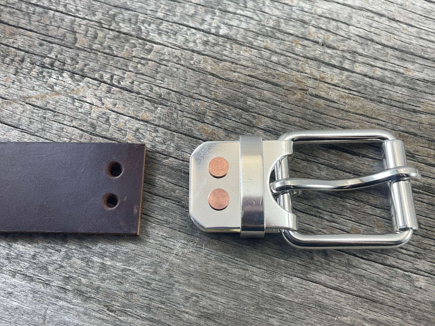 Big and Tall Belt - 1.5" Solid Sterling Silver Belt-Plate Buckle on Custom Leather Strap (SB-01)1.5