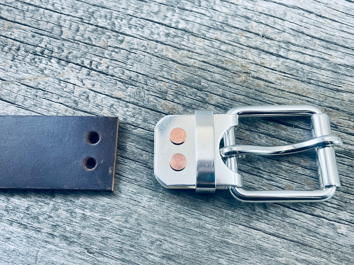 Big and Tall Belt - 1.5" Solid Sterling Silver Belt-Plate Buckle on Custom Leather Strap (SB-01)1.5