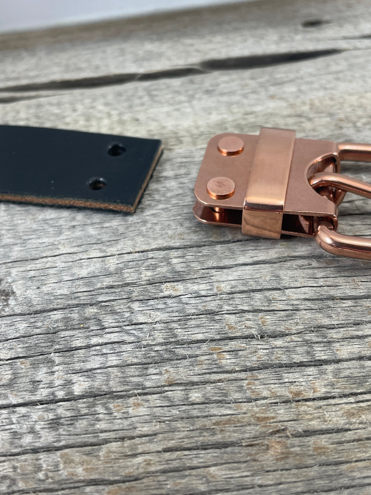 Big and Tall Belt - 1.5" Solid Copper Belt-Plate Buckle on Custom Leather Strap (CB-01)1.5