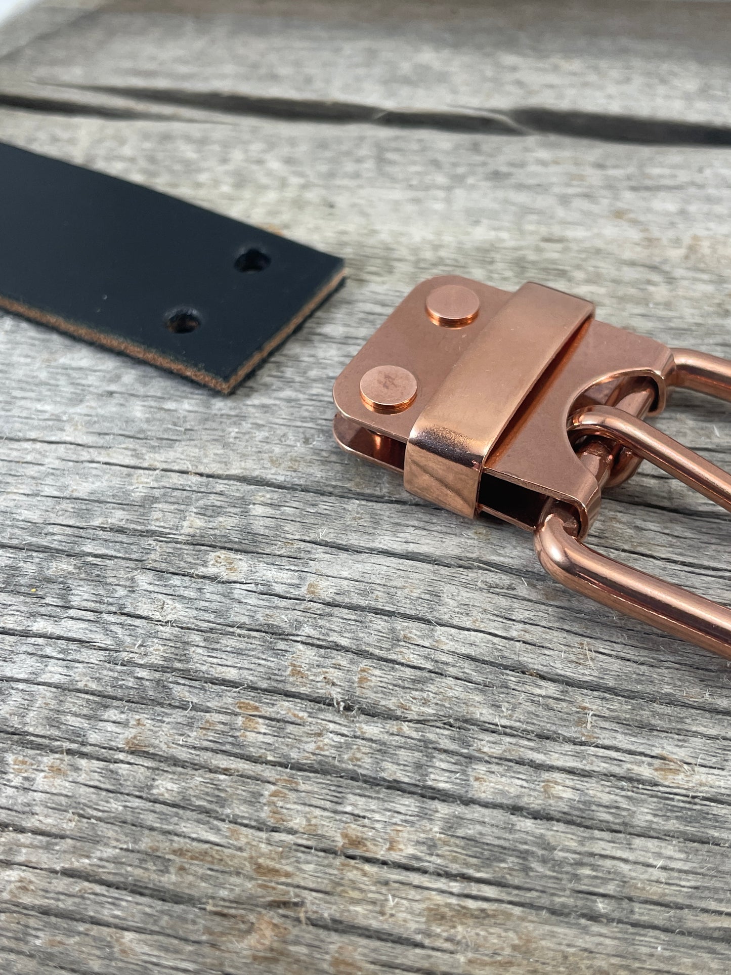Big and Tall Belt - 1.5" Solid Copper Belt-Plate Buckle on Custom Leather Strap (CB-01)1.5