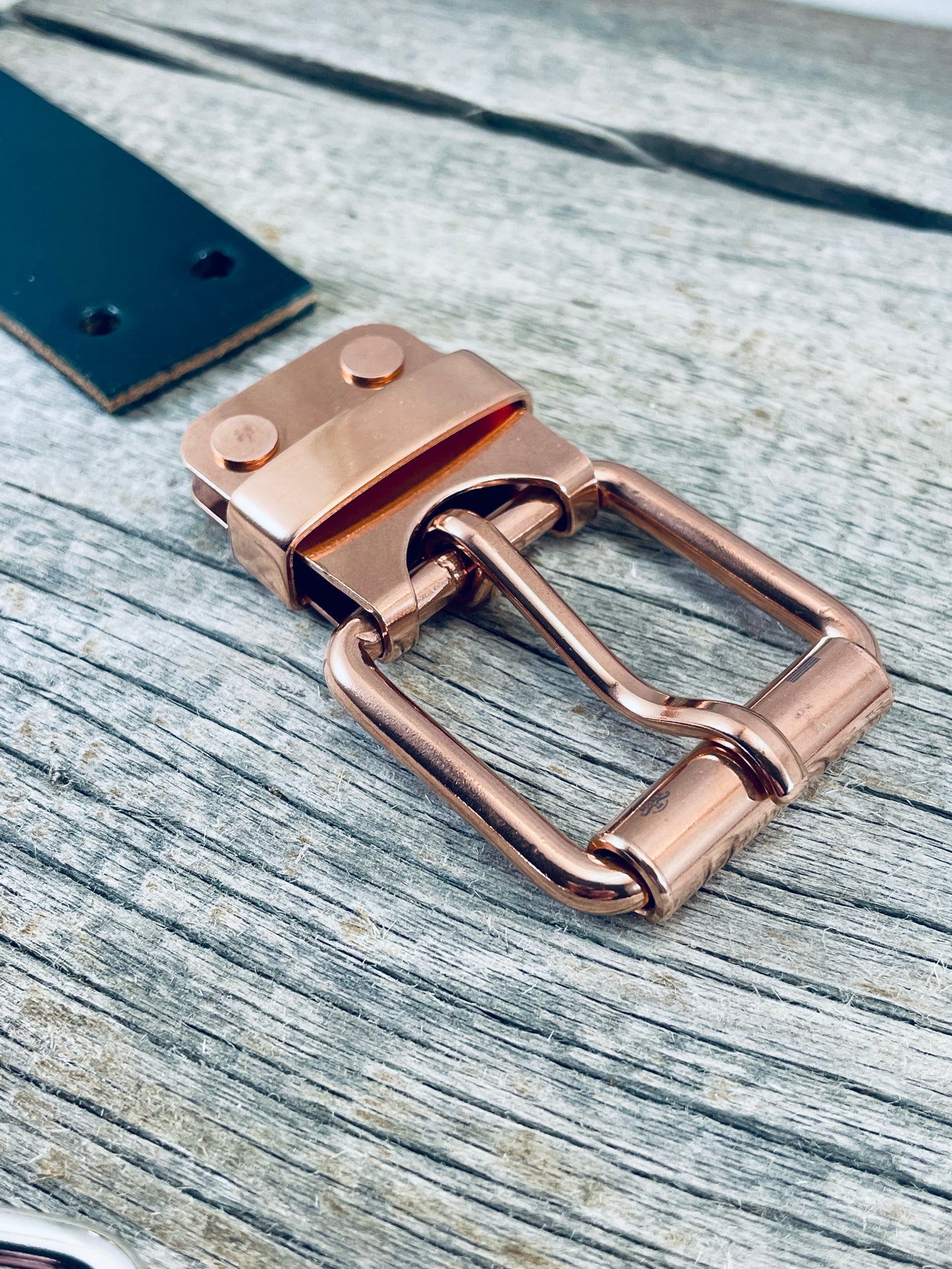 Big and Tall Belt - 1.5" Solid Copper Belt-Plate Buckle on Custom Leather Strap (CB-01)1.5