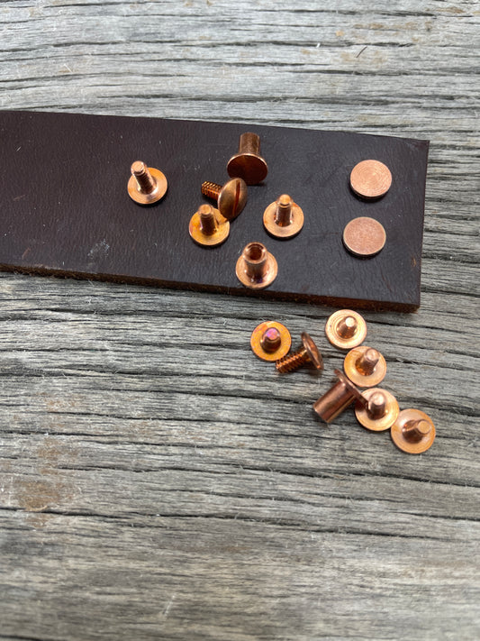 Copper Chicago Screws for Belt-Plate Buckles (CS-01)