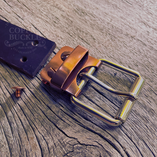 (SB-02) Silver Buckle with Silver Belt Plate and Silver Keeper - Custom SportFlex Waterproof Belt